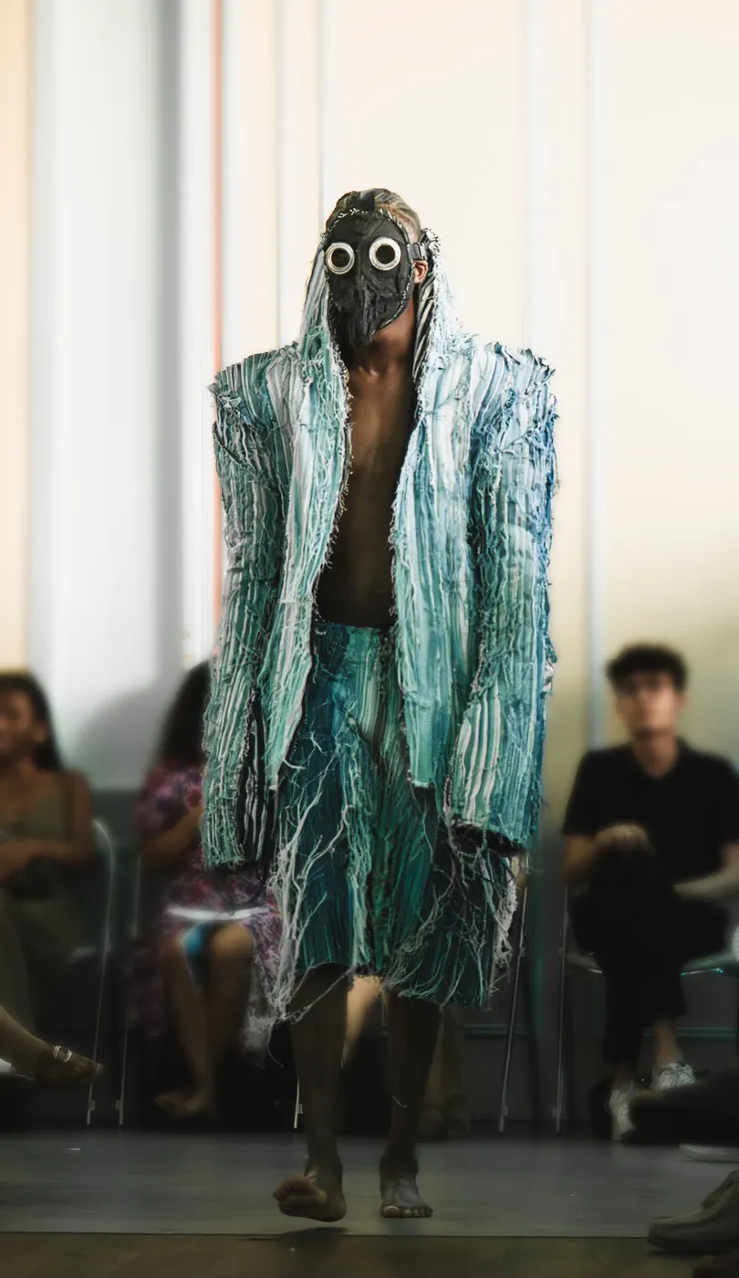 Veste effilochée au défilé SUP DE MOD